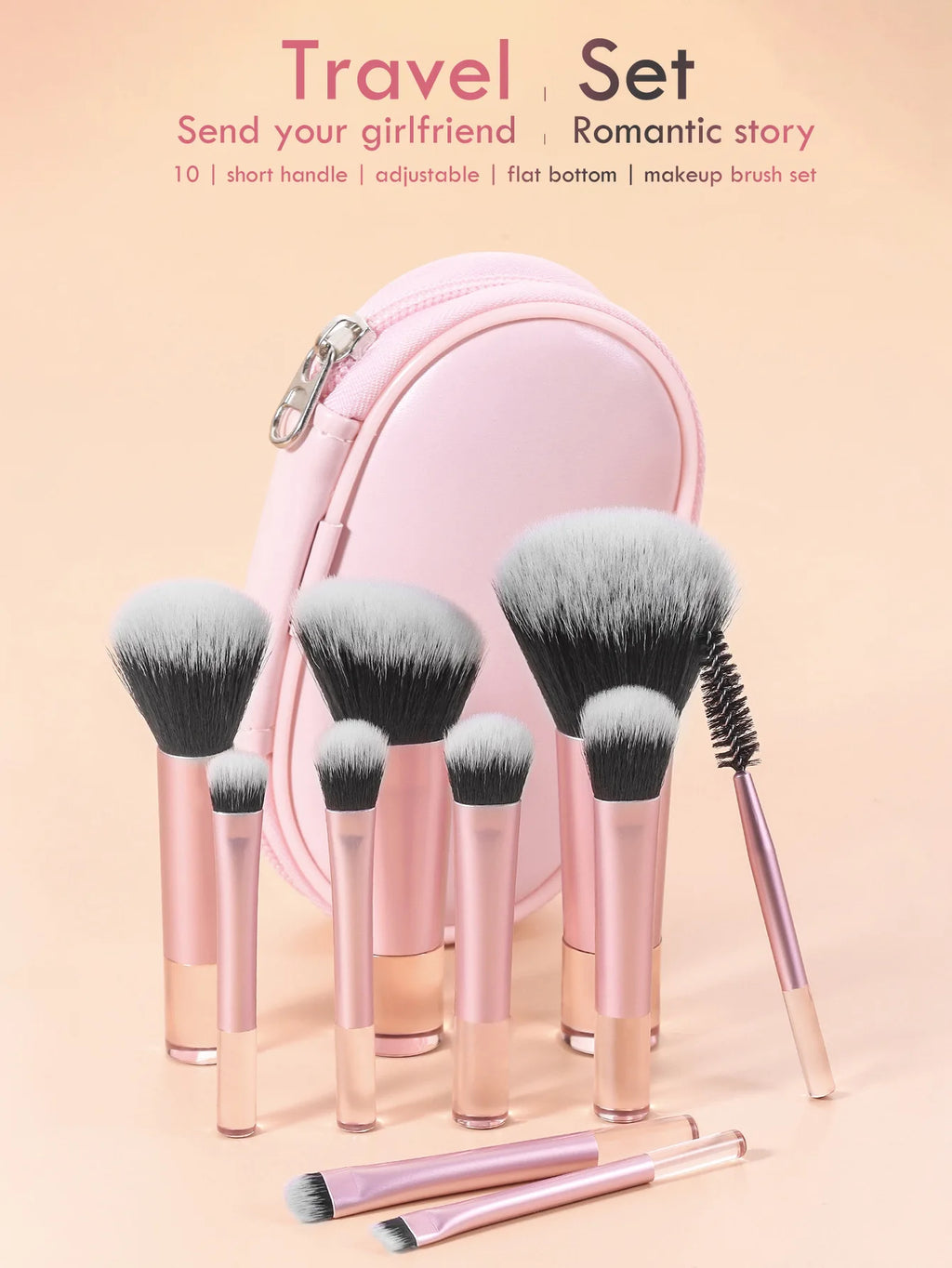 10 color Mini makeup brush Travel portable Makeup Tool - Palm Brush Professional Makeup tool set gift