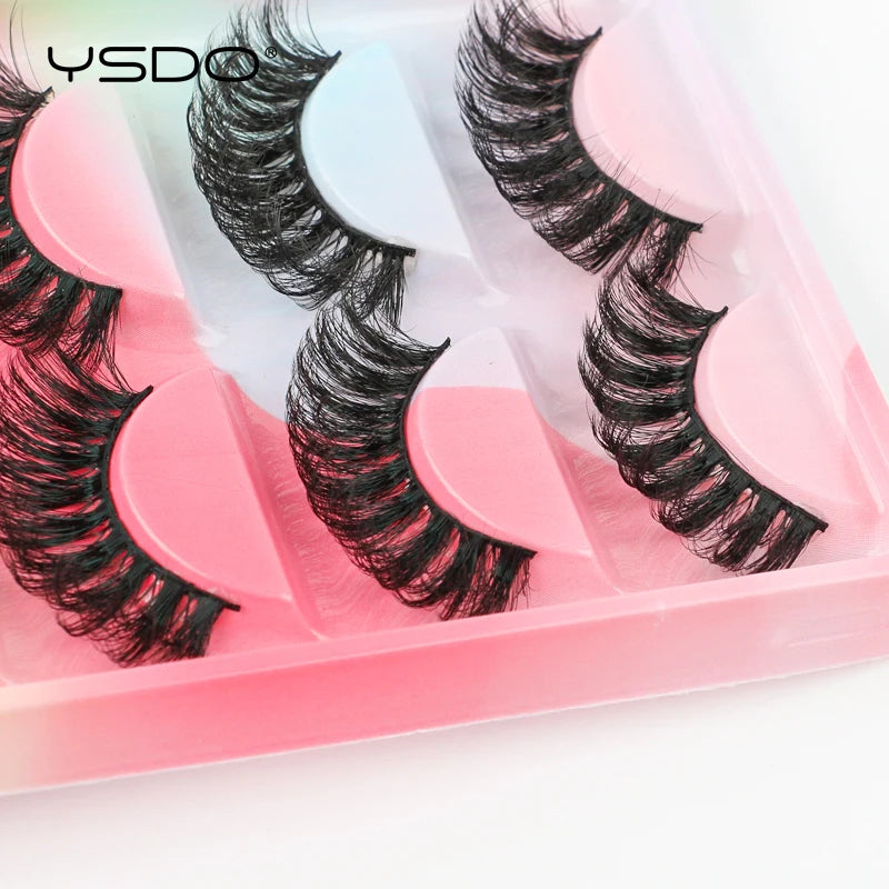 YSDO 5 pairs eyelashes makeup mink strip lashes dramatic eyelashes faux cils natural false eyelashes extension 3d mink eyelashes
