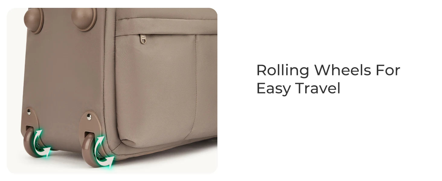 BAGSMART Rolling Duffle Bag with Wheels Waterproof Women's High-Quality Boston Bag Carry-On Suitcase for Travel Essentials