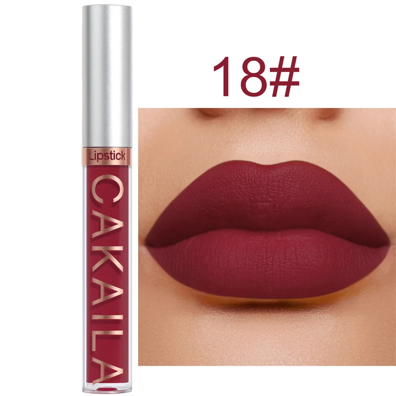 18 Colors Lipsticks Waterproof Sexy Matte Lip Gloss Women Makeup Long Lasting Red Pink Nude Liquid Lipstick Cosmetics