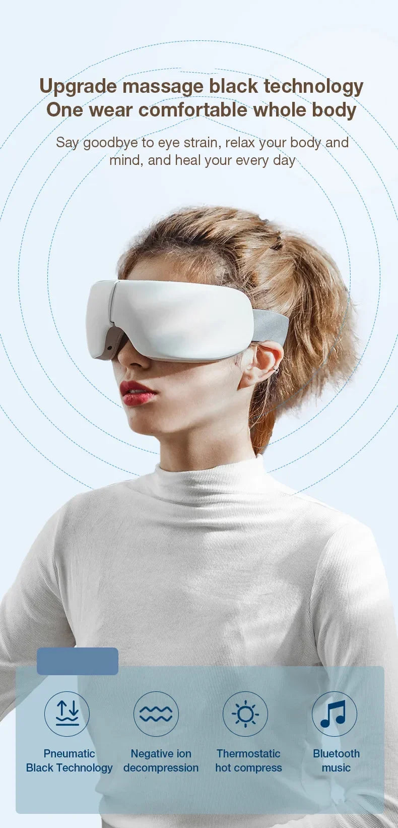 4D Eye Massager Smart Airbag Vibration Electric Eye Massage Instrument Eyes Care Glasses Beauty With Bluetooth Music Health Care