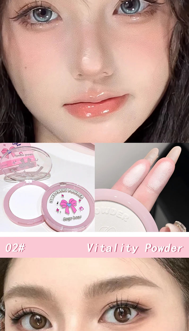 Gegebear Soft Focus Lightweight Setting Powder -,Long-Lasting Formula with Non-Cakey Finish, Perfect for Students and Daily Use