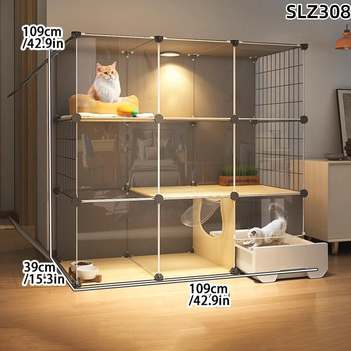 Cat Cage Household Indoor Small Apartment Toilet Cat Litter Box Cat Nest Integrated Cat Villa Cat House Does Not Occupy Space Em
