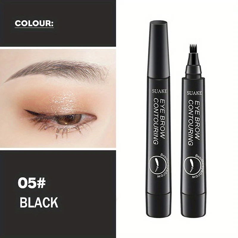 4 Split Head Waterproof Eyebrow Pencil Sweat Proof Liquid Eyebrow Pen Makeup Natural Looking Long Lasting Professional Cosmetic