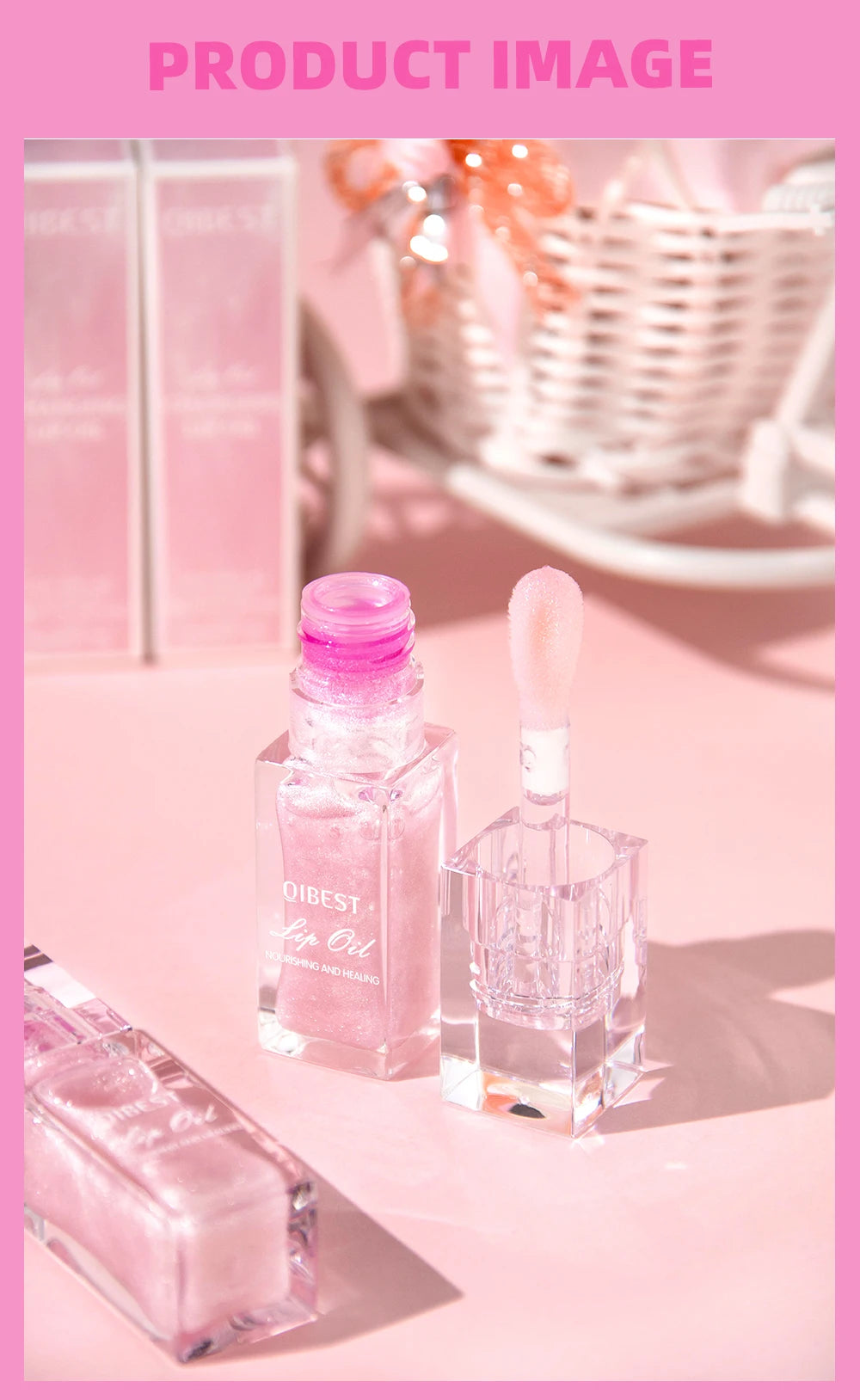 QIBEST Lip Oil Magic Warm Color Changing Lipstick Balm Lip Glaze Transparent Moisturizing Lipgloss Shiny Glitter Lips Cosmetics