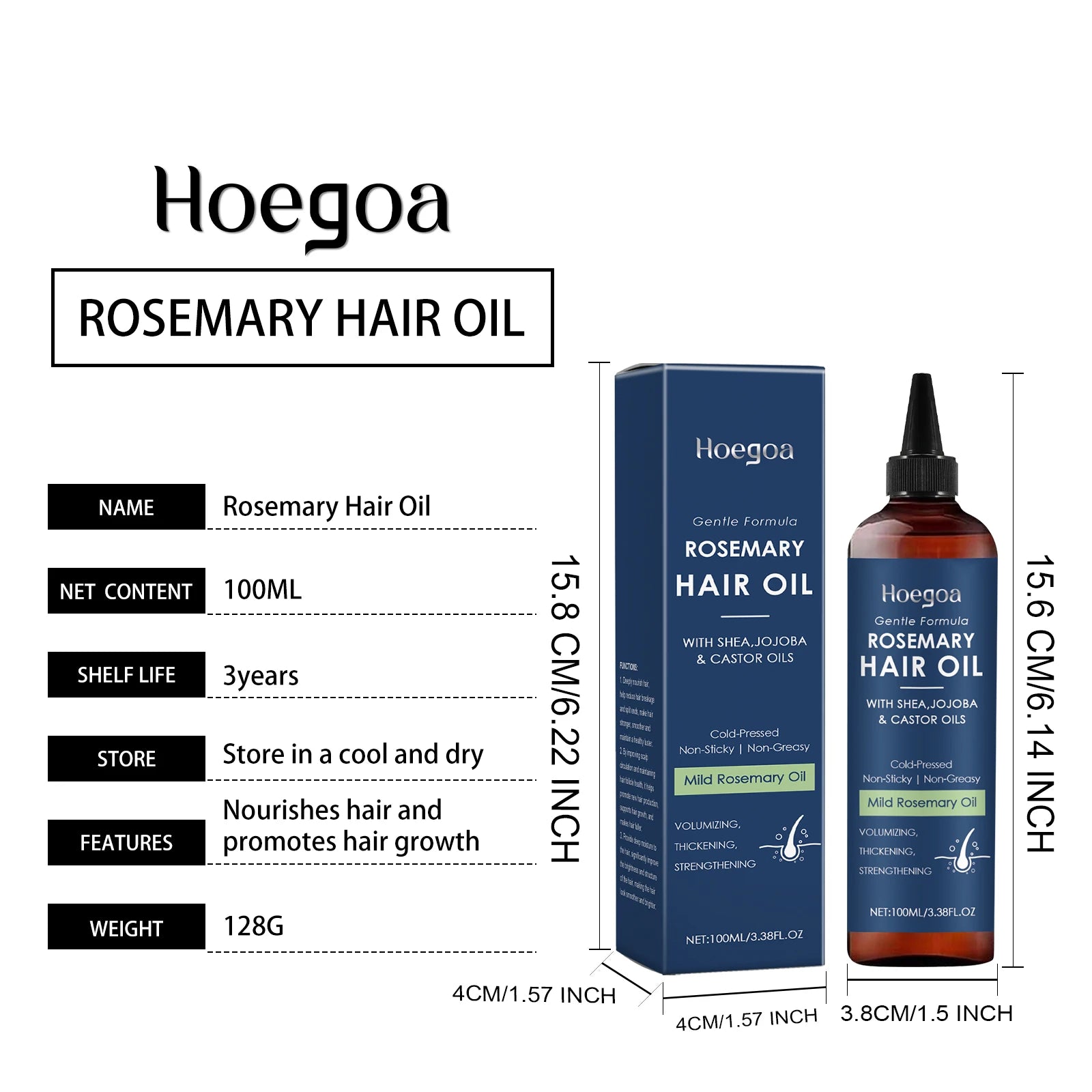 Rosemaries Oil For Hair Growth Infused,Hair Strenghtening Treatmenting,Nourishing Volumizing,With Jojoba Oil Castor Oil 100ml