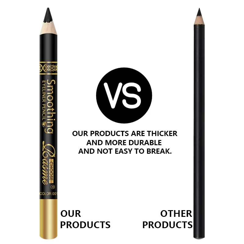 6pcs Waterproof Black Eyeliner Pencils-Smudge-Proof, Long-Lasting &Beginner-Friendly Eye Makeup