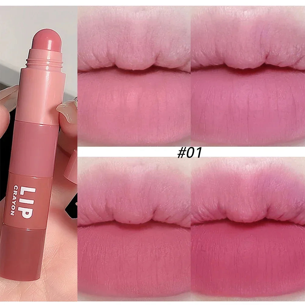 Matte Lipstick Pen 4 Colors In 1 Nude Pink Matte Lip Gloss Waterproof Long Lasting Lipstick Pencil Lip Liner Pen Lip Makeup Set