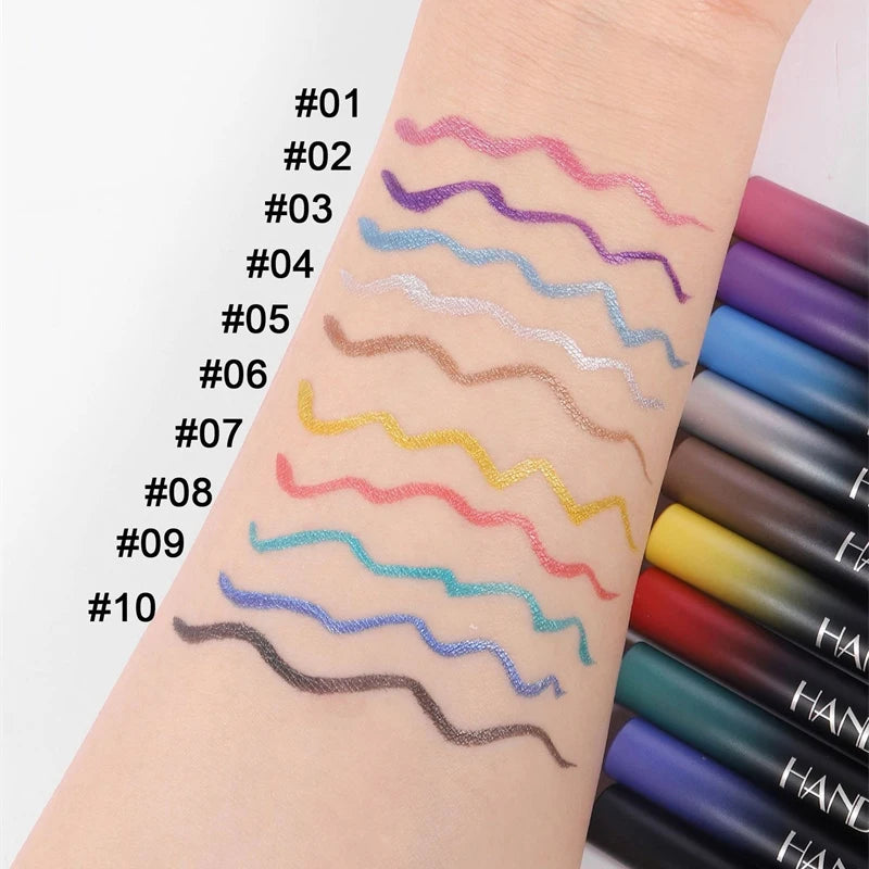 Glitter Liquid Eyeliner Pencil Waterproof Purple Pink Blue Eye Liner Pen Long Lasting Quickily Drying Eyes Makeup Cosmetics