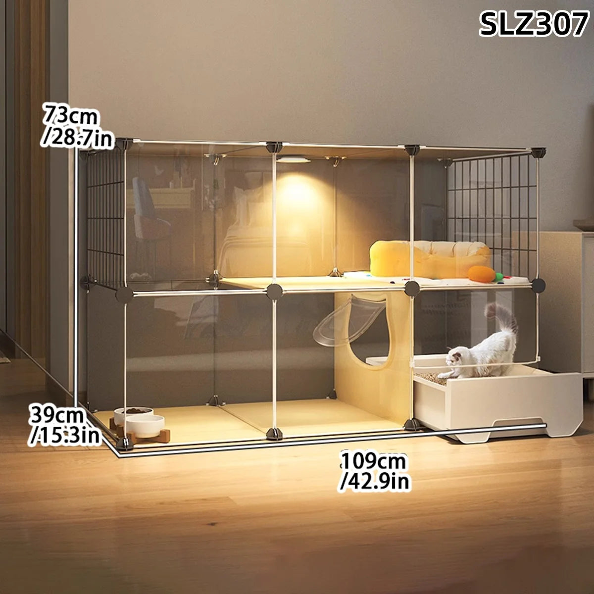 Cat Cage Household Indoor Small Apartment Toilet Cat Litter Box Cat Nest Integrated Cat Villa Cat House Does Not Occupy Space Em