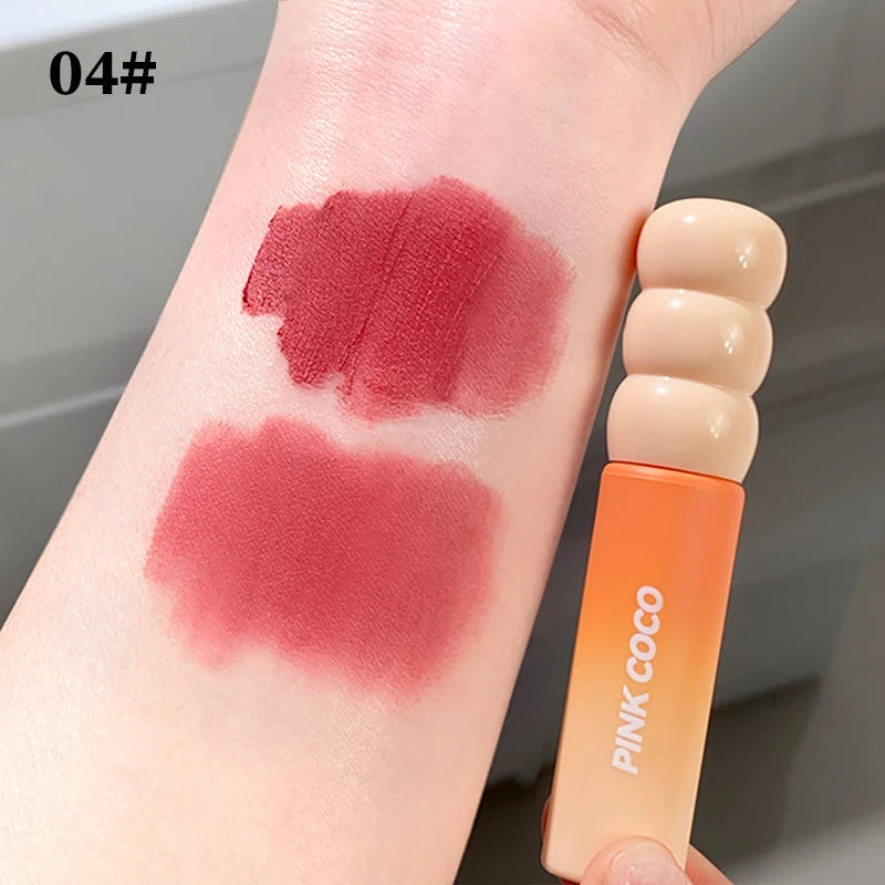 PINK COCO Sunset Galaxy Lip Glaze Matte Matte Velvet Lip Mud Low-saturation Tone Autumn and Winter Matte Lip Glaze