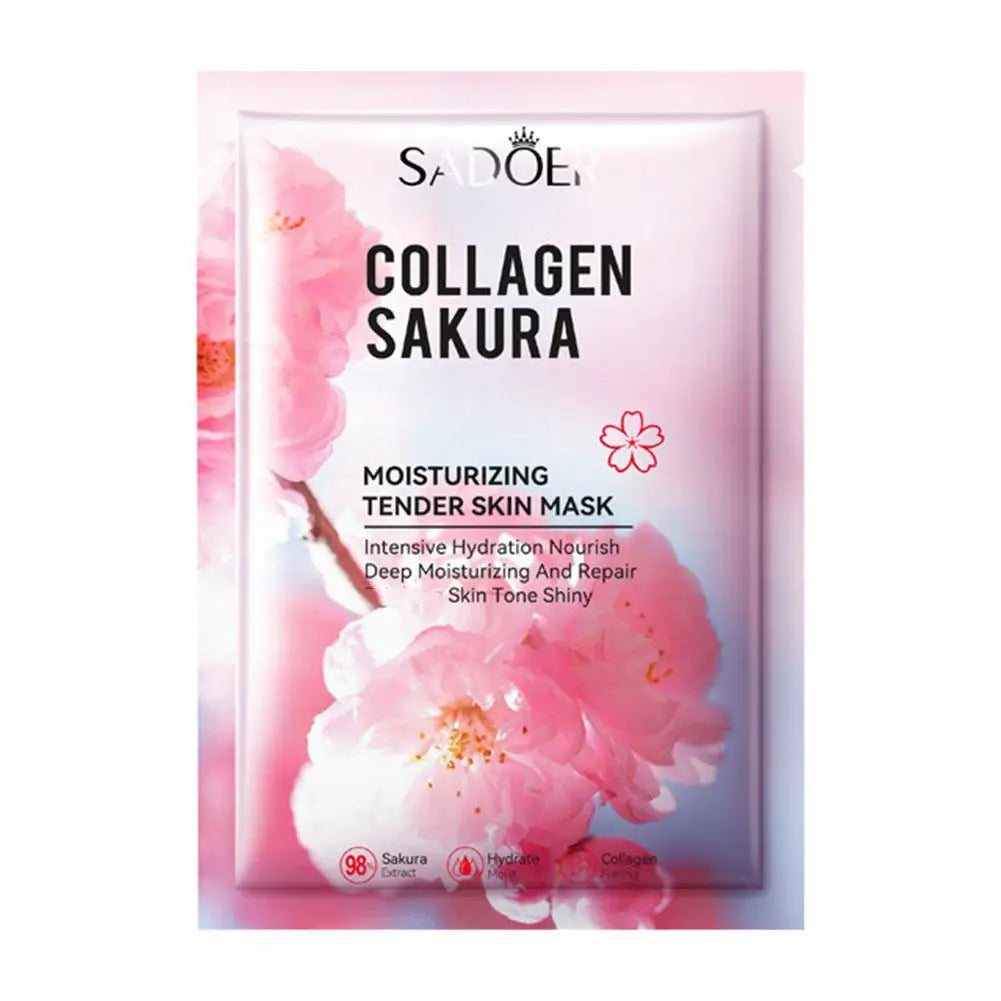 Sakura Collagen Face Mask Moisturizing Lifting Firming Essence Reduces Wrinkles Fine Lines Brighten Facial Mask Beauty Skin Care