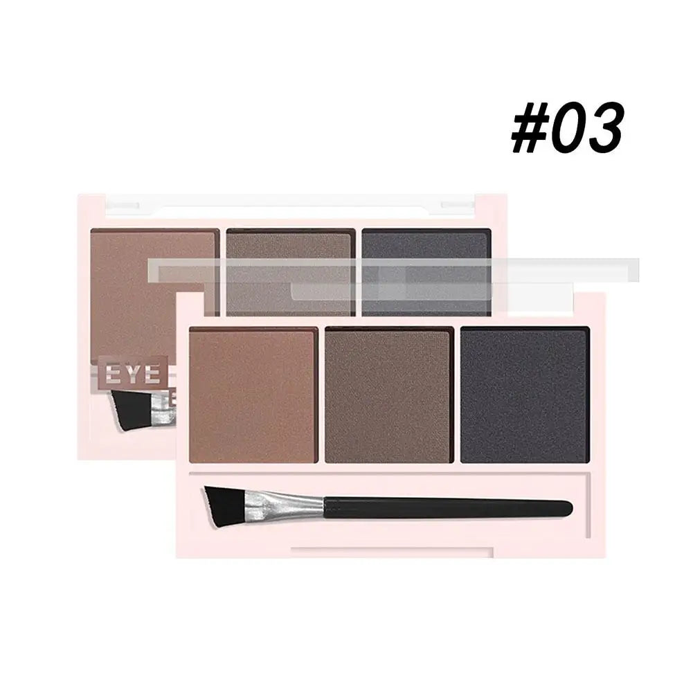 3 Colors Eyebrow Powder Shadow 3D Eyebrow Shape Waterproof and Sweat-proof Natural Long-Lasting Eyebrow Powder