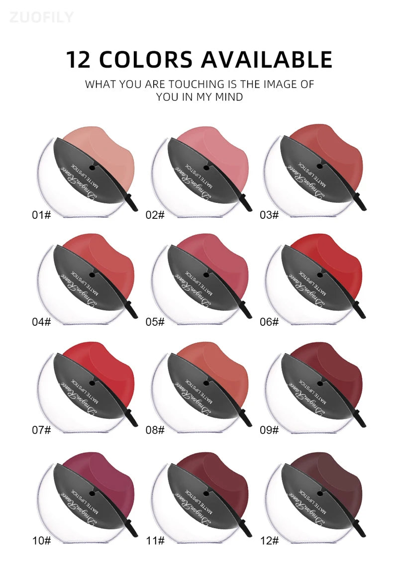 New Squeeze Into Lazy Lipstick Lip-shaped Lipstick Moisturizing Matte Lip Makeup Tint Waterproof Nonstick Cup Lipgloss Korean
