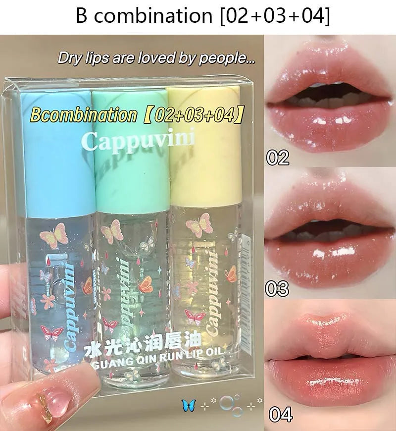 Moisturizing Water Light Lip Gloss Shimmer Transparent Jelly Mirror Lip Glaze Crystal Clear Hydrating Plumping Lip Gloss Makeup