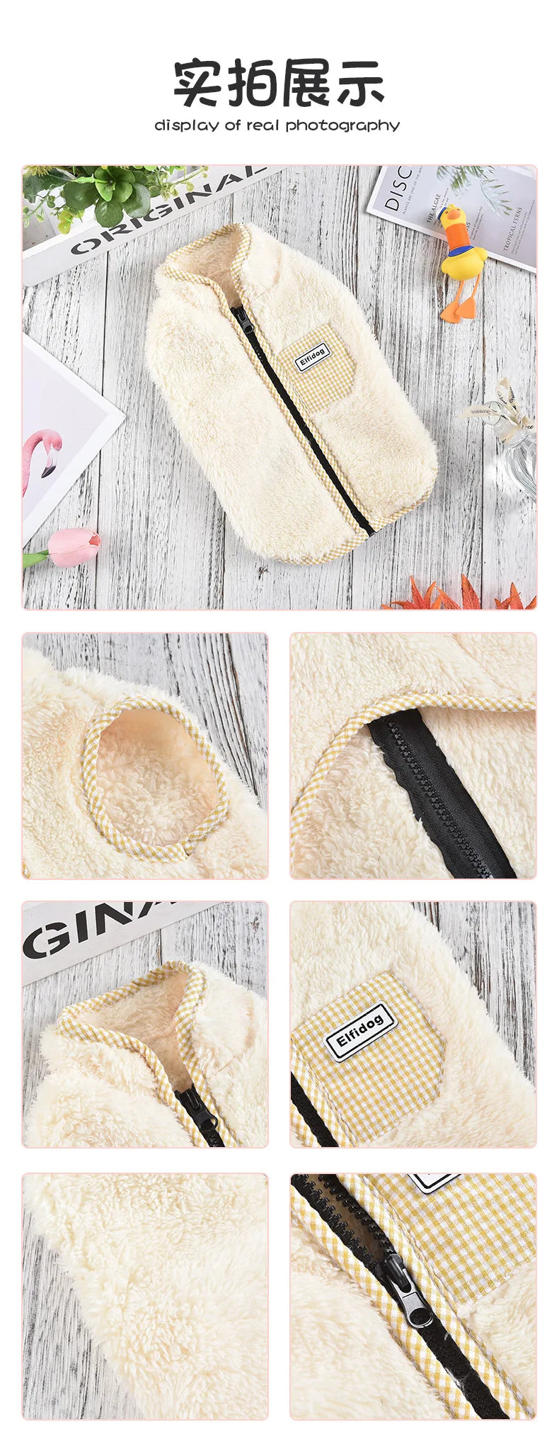 Zipper  Shi Tzu Sweater Clothes For Small Medium Dogs Pet Fur Vest Outfit French Bulldog Autumn Winter Jackets XS 3XL Cats Goods