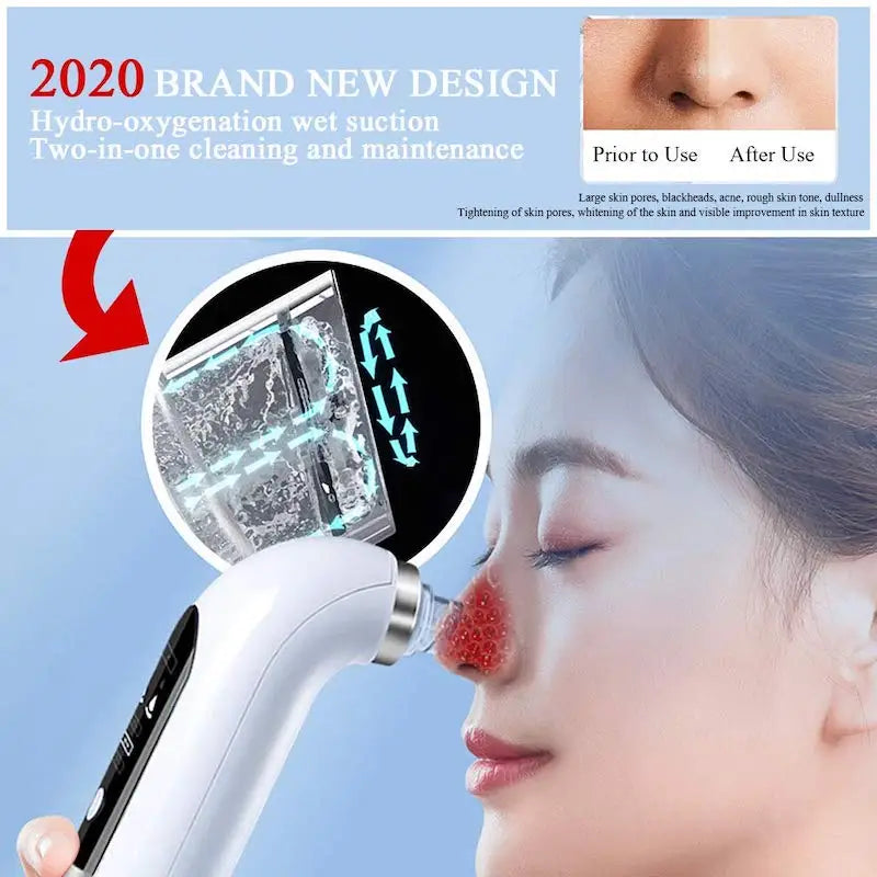 Electric Small Bubble Blackhead Remover USB Rechargeable Water Cycle Pore Acne Pimple Removal Vacuum Suction Facial Cleaner Tool