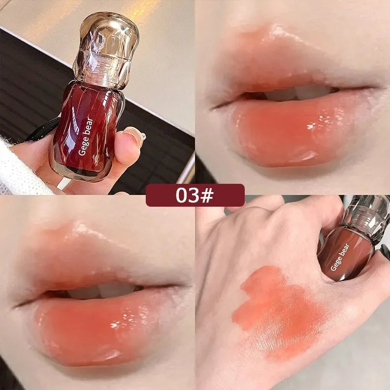 GegeBear Crystal Clear Lipgloss Hydrating Water Liquid Lipstick Light Lip Tint Plumping Non-stick Cup Lips Makeup Women Cosmetic