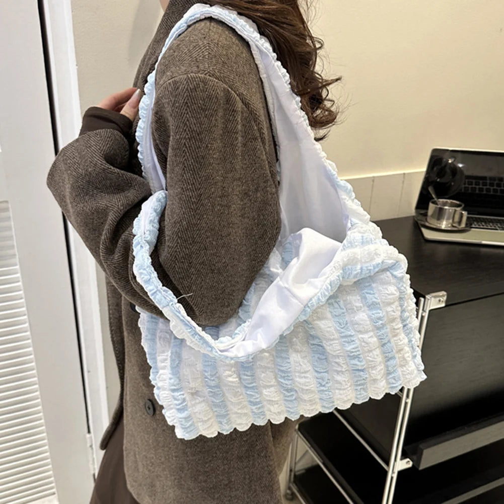 Elegant Handbag Pleated Cloud Bag Female Candy Color Large Capacity Shoulder Bag Handbags Shopping Girls Pouch Tote Bolsas