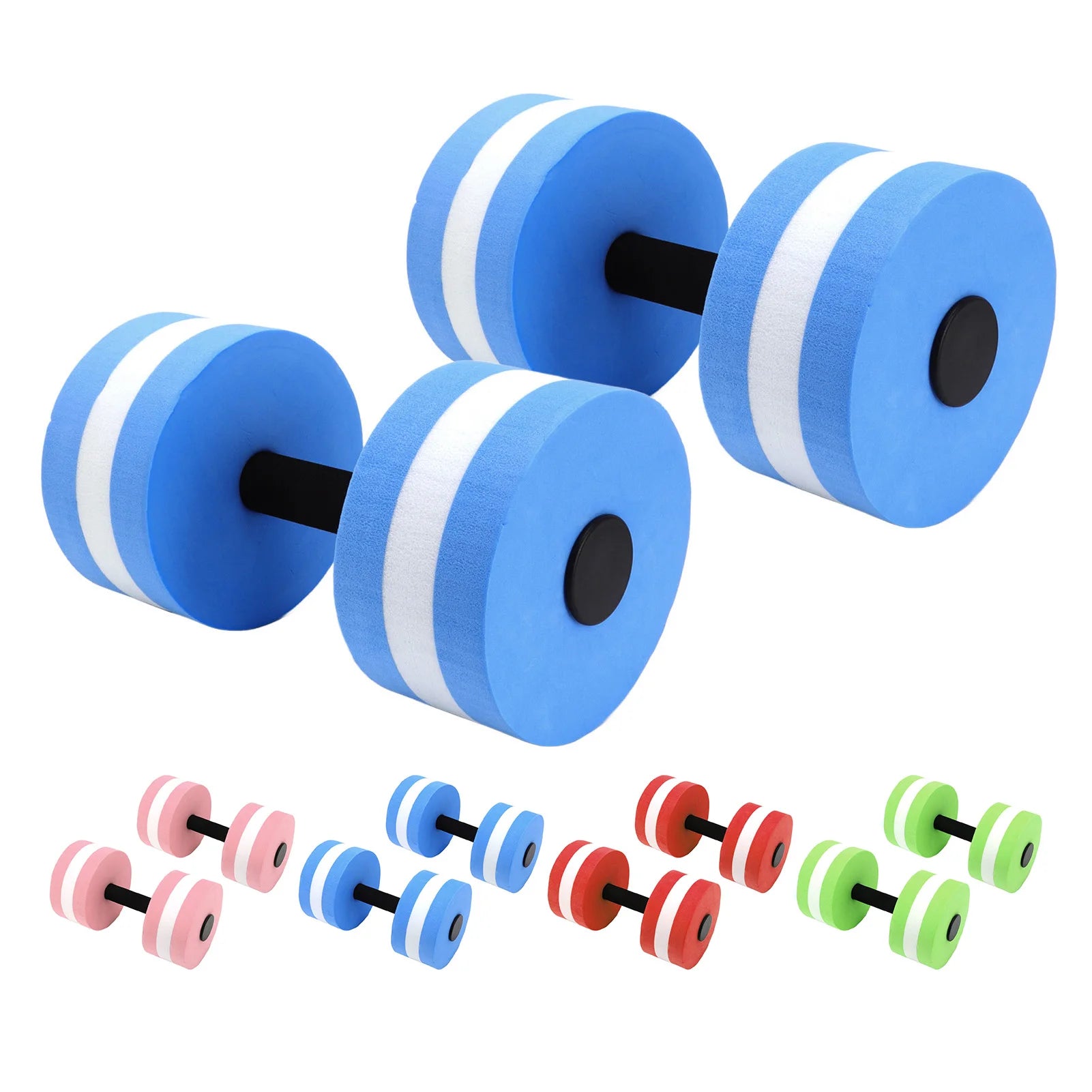 2pcs EVA Water Foam Floating Dumbbell Swimming Pool Water Weight Aerobics Automatic Float Barbell Swim Fitness Dumbbell