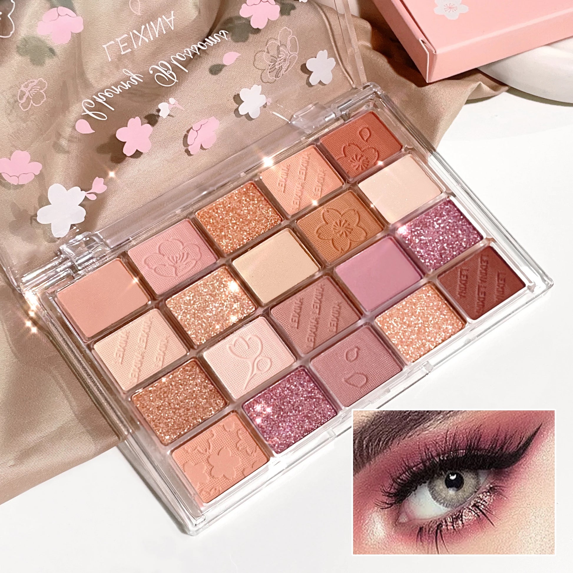 20-Color Eyeshadow Palette with Glitter, Shimmer, and Matte Finishes – Instagram Makeup Palette