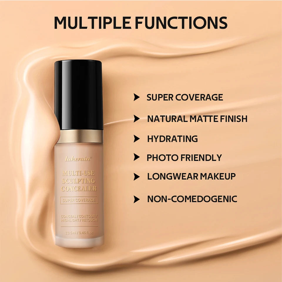 Super Coverage Concealer Multi-Use Cream Oil Free Long Lasting Hydrating Cover Contour Highlight and Retouch Face Makeup