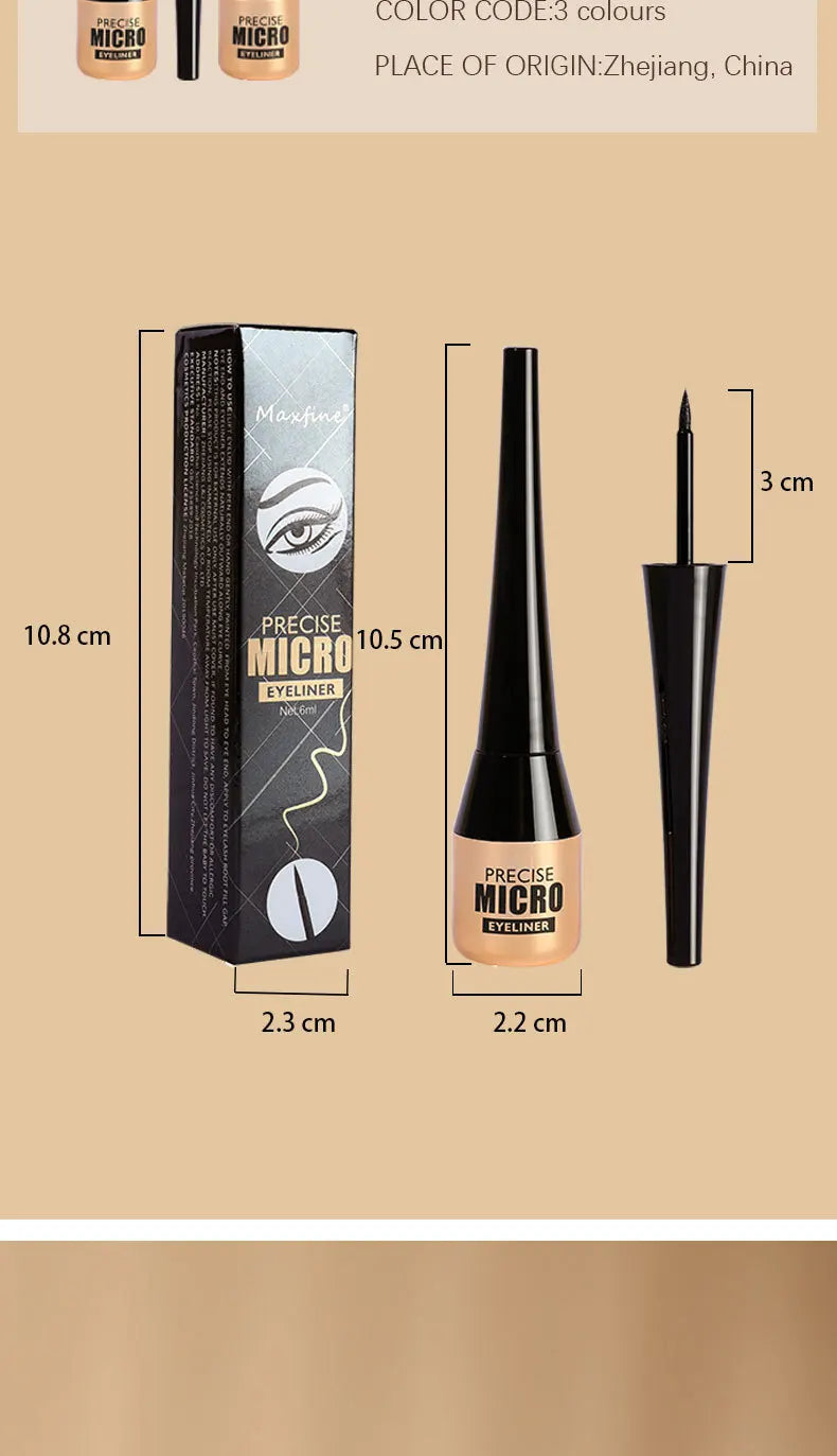 Waterproof Eyeliner Pen Quick-dry Permanent Stain-free Matte Smooth Ultra-fine Liquid Touch-up Eyeliner Cosmetics