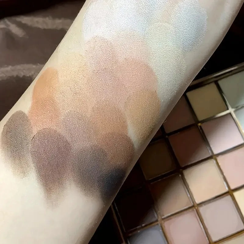 25 Shades Matte Finish Eyeshadow Palette, Neutral Grey Brown Earth Tones, Matte & Shimmer Finishes For Versatile Makeup Looks