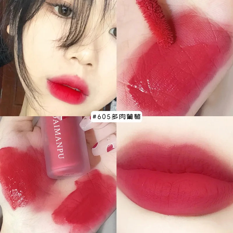Dyeing Lip Gloss Matte Makeup Moisturizer Liquid Lipstick Waterproof Long Lasting Red Velvet Lip Tint Korean Make Up Cosmetic