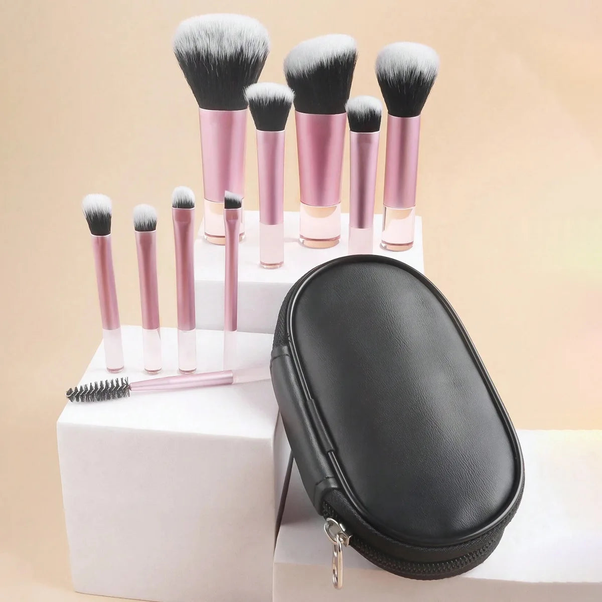 10 color Mini makeup brush Travel portable Makeup Tool - Palm Brush Professional Makeup tool set gift