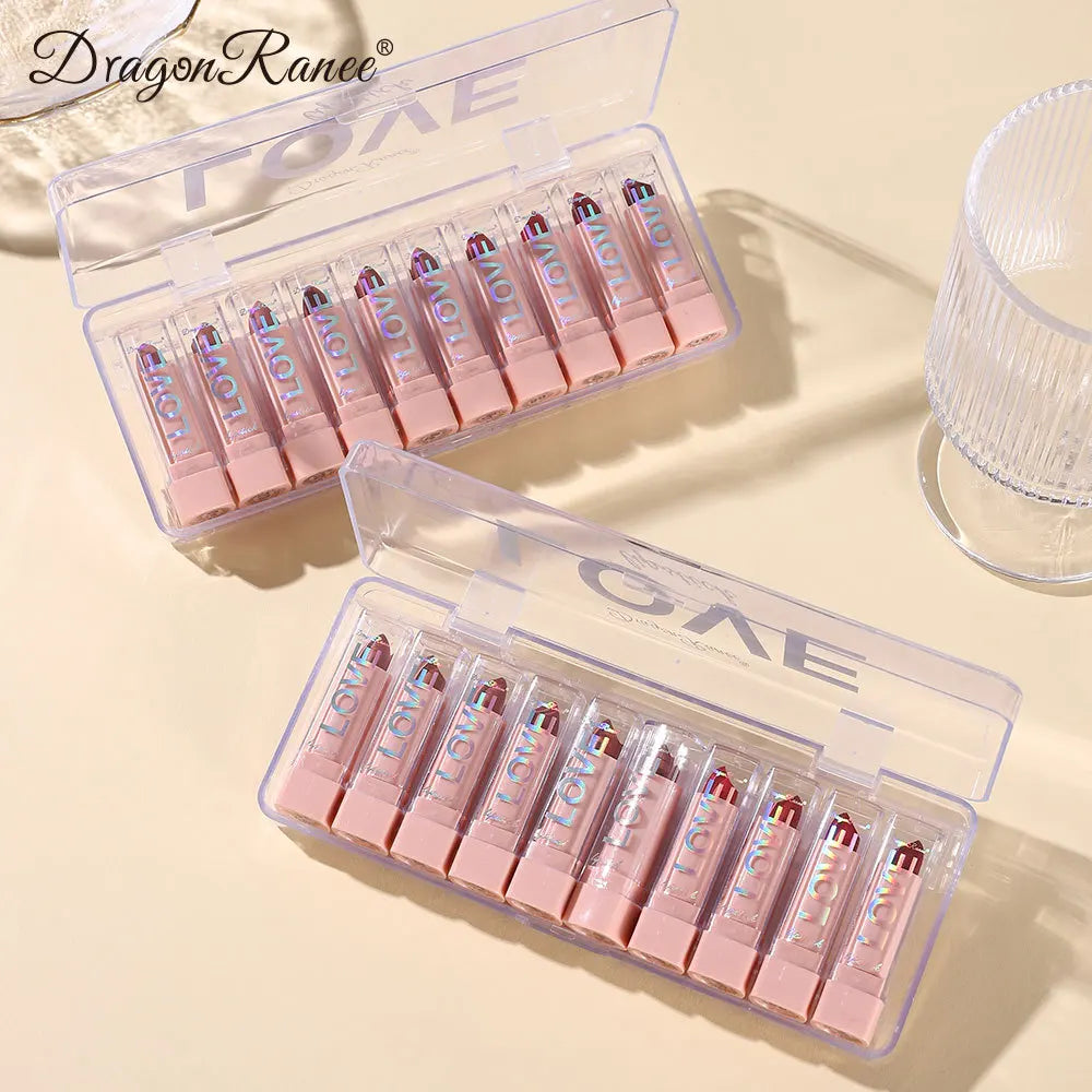 10 PCS Matte Lipstick Kit Free Shipping lip gloss Korean cosmetics LIpgloss Makeup for women Lip pencil cheap make up Beauty