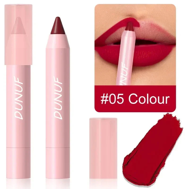 Sexy Dark Red Brown Lipstick Pencil Matte 18 Colors Lip Liner Crayons Rich Full Color Lip Tint Silky Natural Creamy Texture Pen