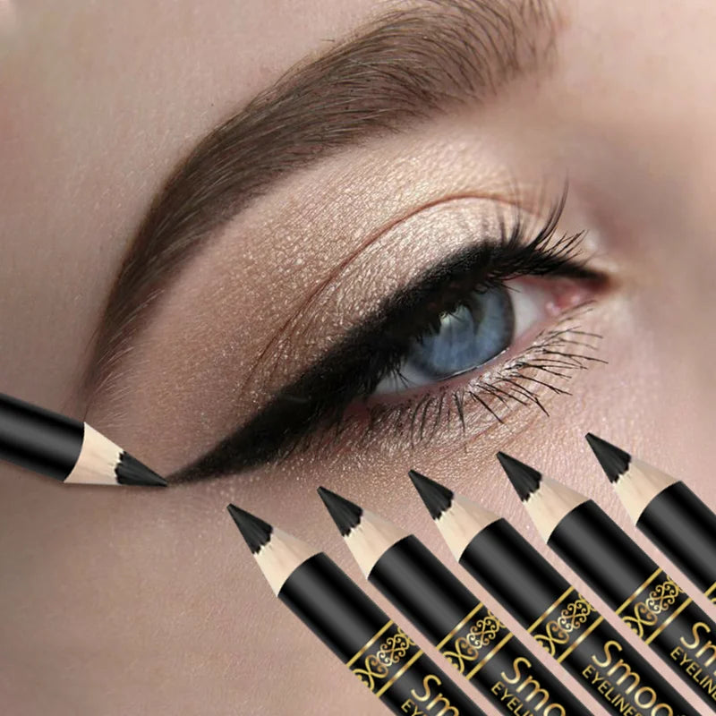 6pcs Waterproof Black Eyeliner Pencils-Smudge-Proof, Long-Lasting &Beginner-Friendly Eye Makeup