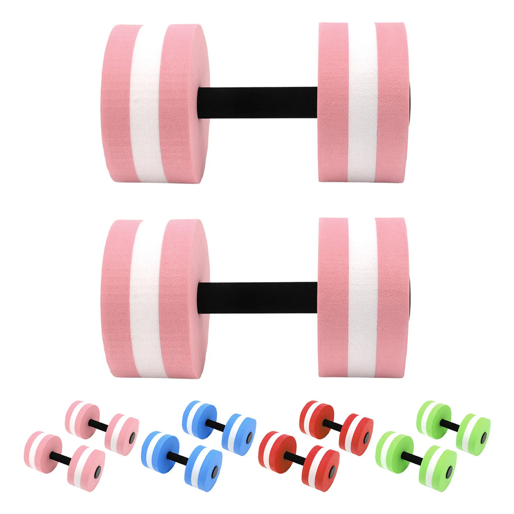 2pcs EVA Water Foam Floating Dumbbell Swimming Pool Water Weight Aerobics Automatic Float Barbell Swim Fitness Dumbbell