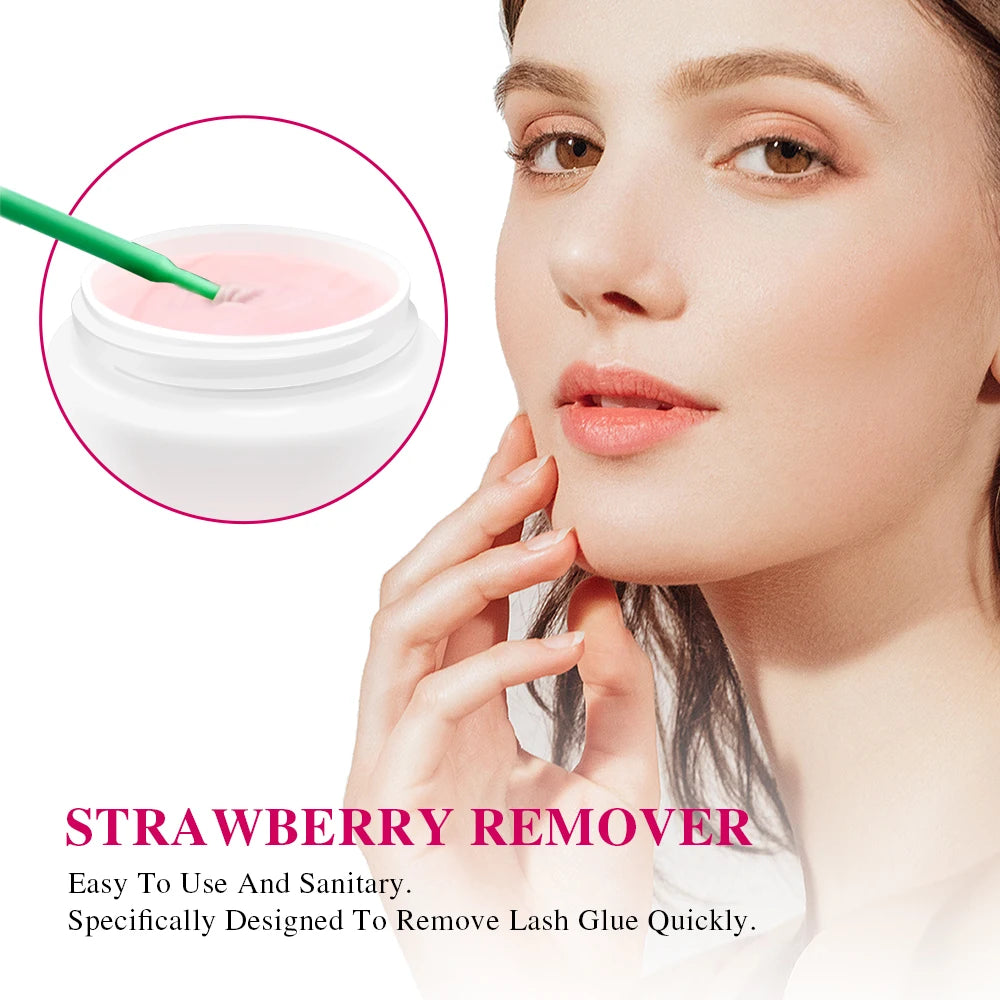 NAGARAKU Fast Remove Safe Eyelashes Glue Remover Eyelash Extension Remover Non-irritating Makeup Tool Lemon Strawberry Flavor