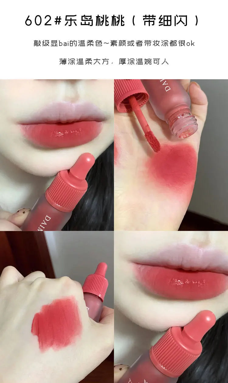 Dyeing Lip Gloss Matte Makeup Moisturizer Liquid Lipstick Waterproof Long Lasting Red Velvet Lip Tint Korean Make Up Cosmetic