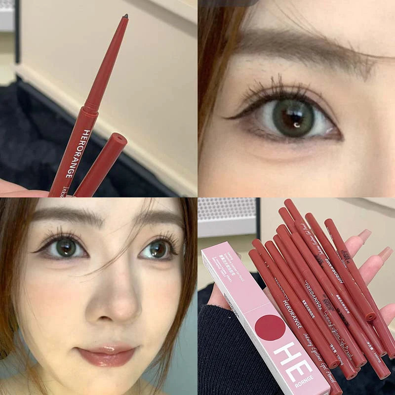 Matte Brighten Lying silkworm Eyeliner Gel Pen Waterproof Quick Drying Pink Brown Ultra fine Eye Shadow Pen Not-Smudge Makeup
