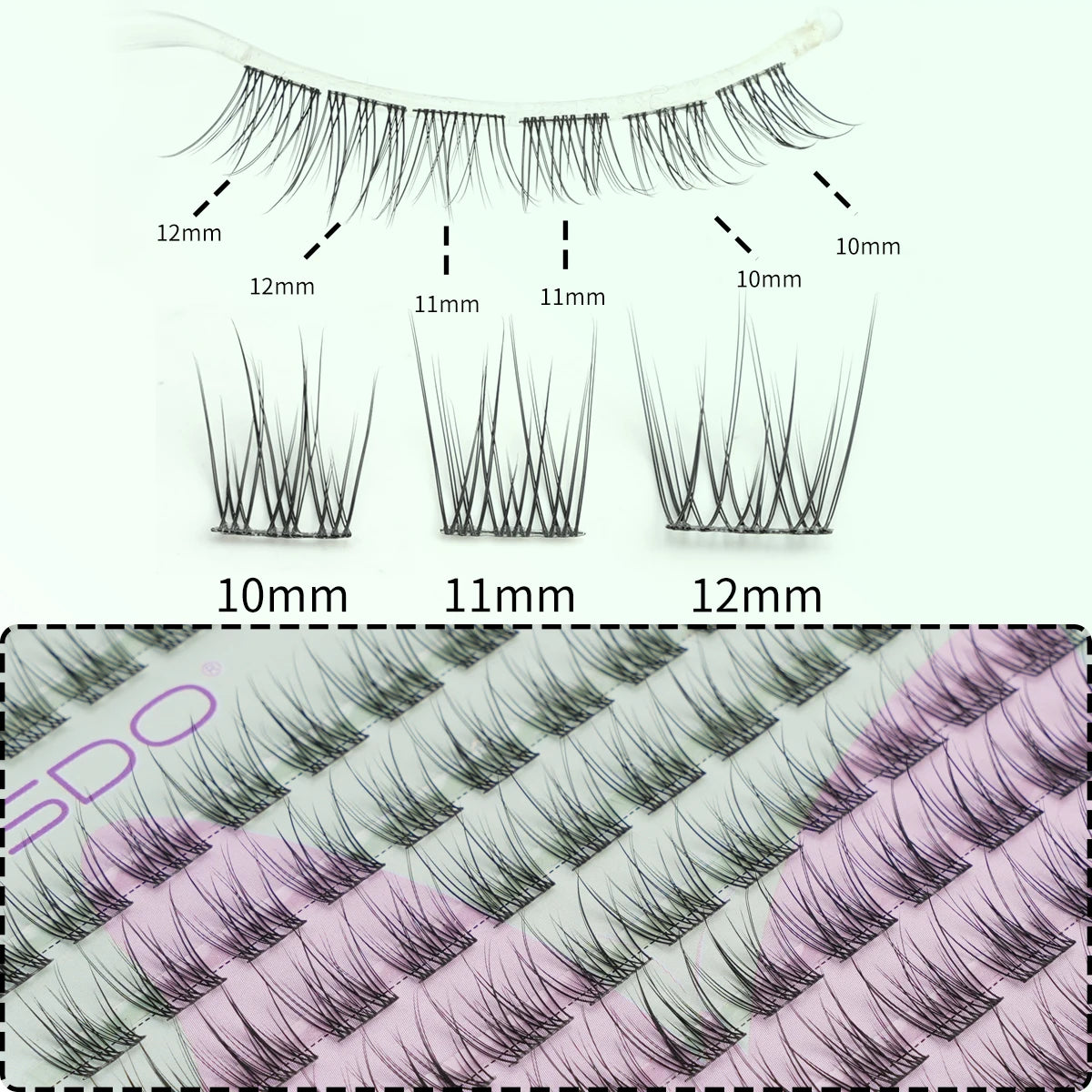False Eyelashes Natural Manga Lashes Anime Eyelashes Large Capacity Eyelashes Extension Individual Eyelashes Handmade Eyelash