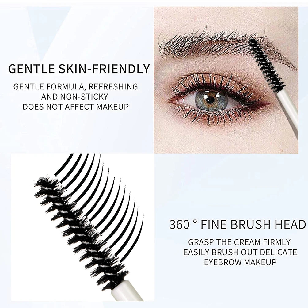 QIBEST Transparent Eyebrow Pomade Brow Natural Waterproof Long Lasting Creamy Texture Tinted Sculpted Brow Gel Set With Brush