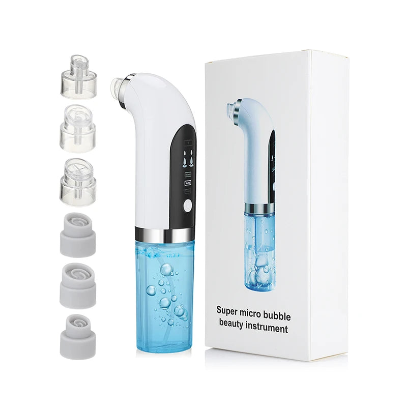 Electric Small Bubble Blackhead Remover USB Rechargeable Water Cycle Pore Acne Pimple Removal Vacuum Suction Facial Cleaner Tool