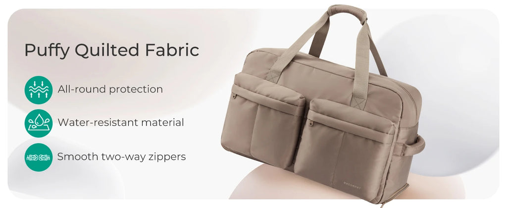 BAGSMART Rolling Duffle Bag with Wheels Waterproof Women's High-Quality Boston Bag Carry-On Suitcase for Travel Essentials