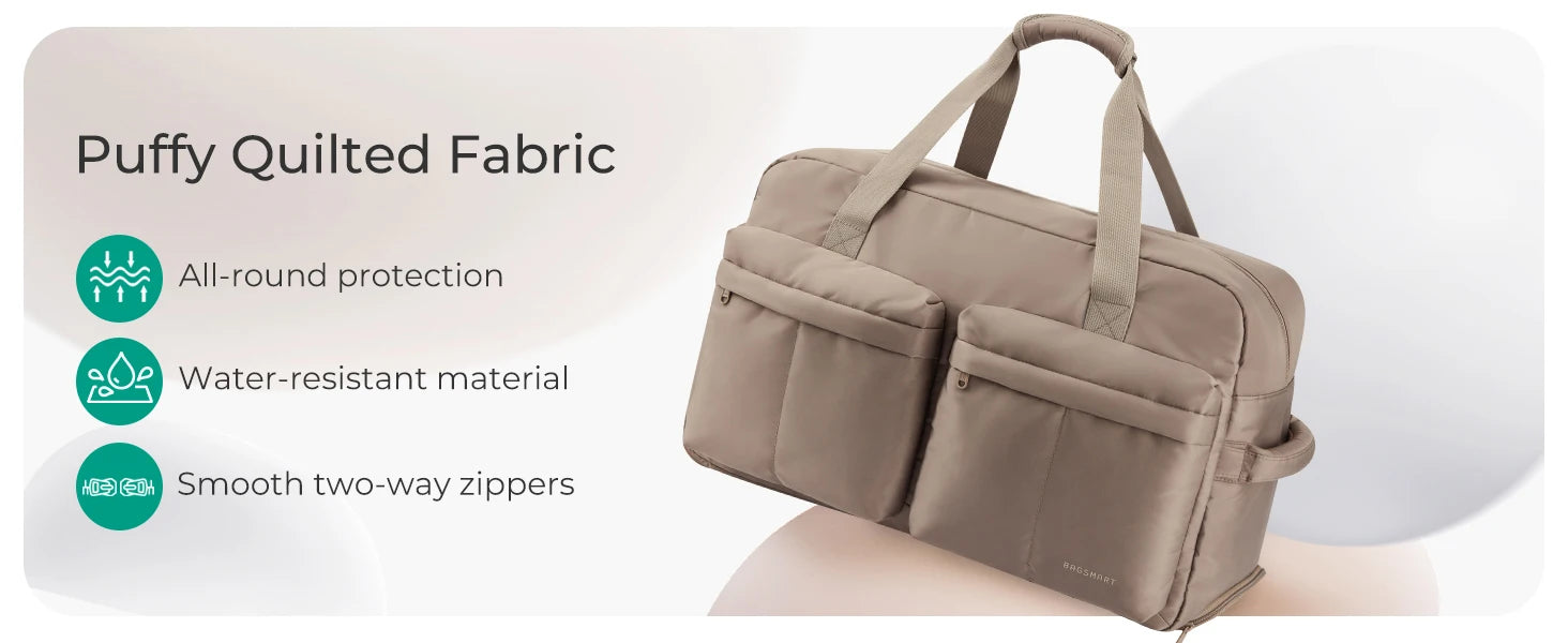 BAGSMART Rolling Duffle Bag with Wheels Waterproof Women's High-Quality Boston Bag Carry-On Suitcase for Travel Essentials