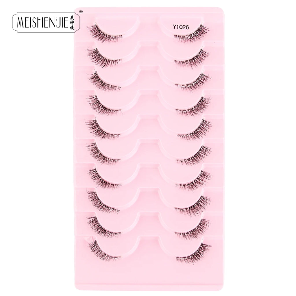 Fake Eyelashes Hot 3/10 Pairs Half Lashes Cat Eye Natural Long Fluffy 3D Mink Lashes Handmade Make up Tools maquillaje Faux Cils
