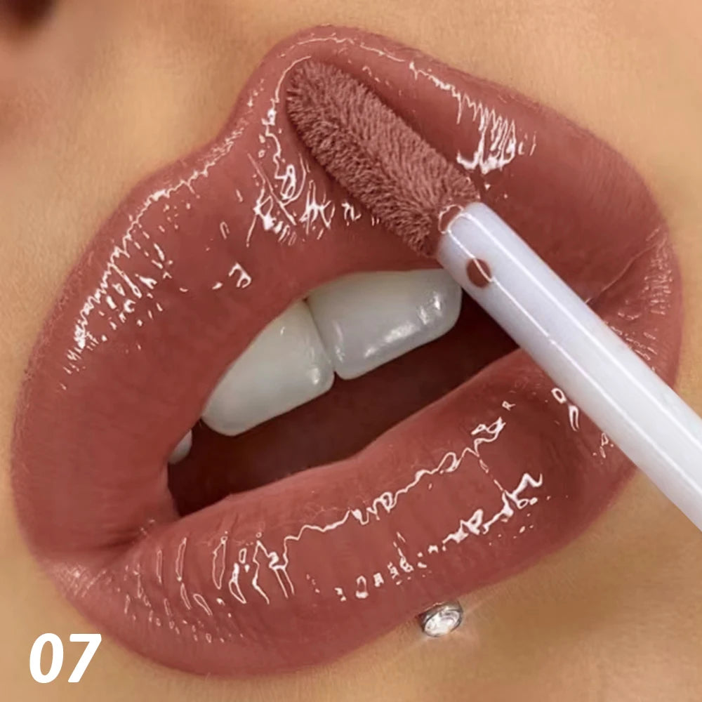 Waterproof quick-drying lip glaze, 16 colors available for mirror-finished lip glaze, clear and non-sticky, non-fading, waterpro