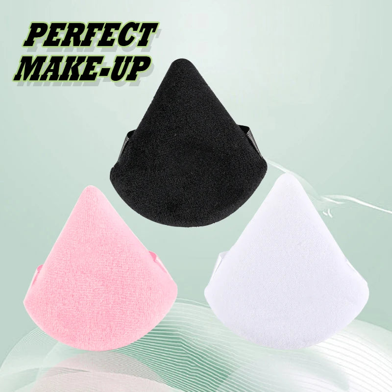 Triangle Velvet Powder Puff 1/2/3/6Pcs Face Mini Make Up Sponges Reusable Washable Cosmetic Eye Beauty Makeup Tool Accessories