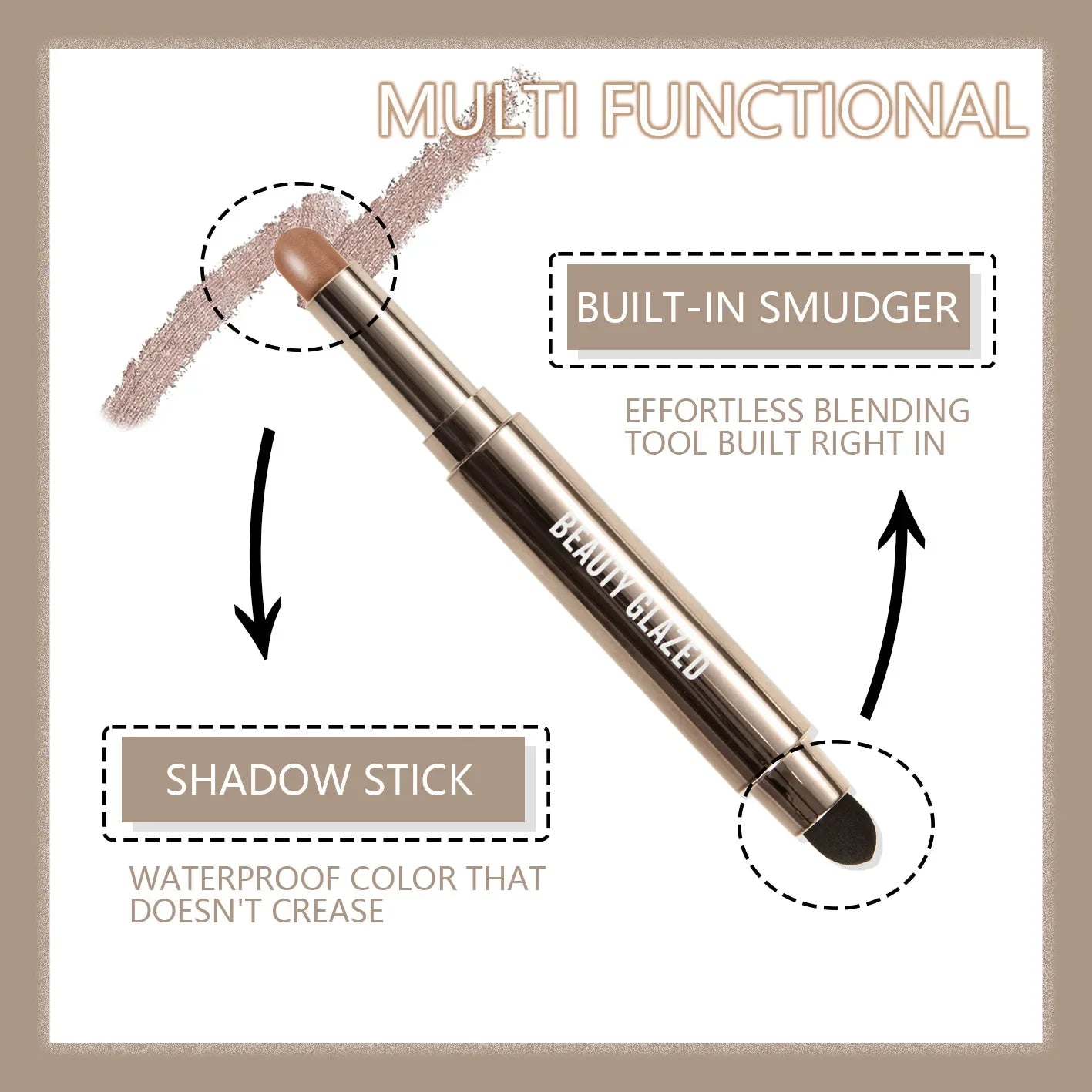 10 Color Double Ended Eye Shadow Stick With Sponge Brush Pearlescent Lasting Eyeshadow Pen Contouring Portable Makeup Cosmetics