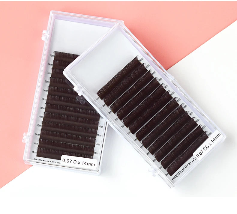 H&L SINCE 1990 12 Rowsblack brown eyelashes, double pointed eyelashes makeup tool,  professional false eyelashes