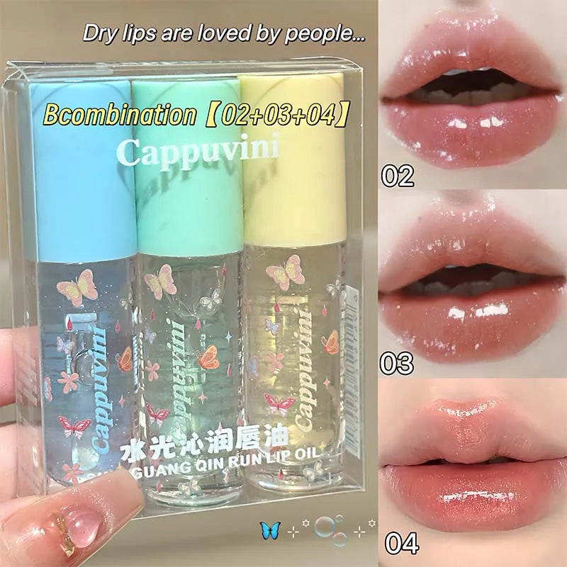 Moisturizing Water Light Lip Gloss Shimmer Transparent Jelly Mirror Lip Glaze Crystal Clear Hydrating Plumping Lip Gloss Makeup