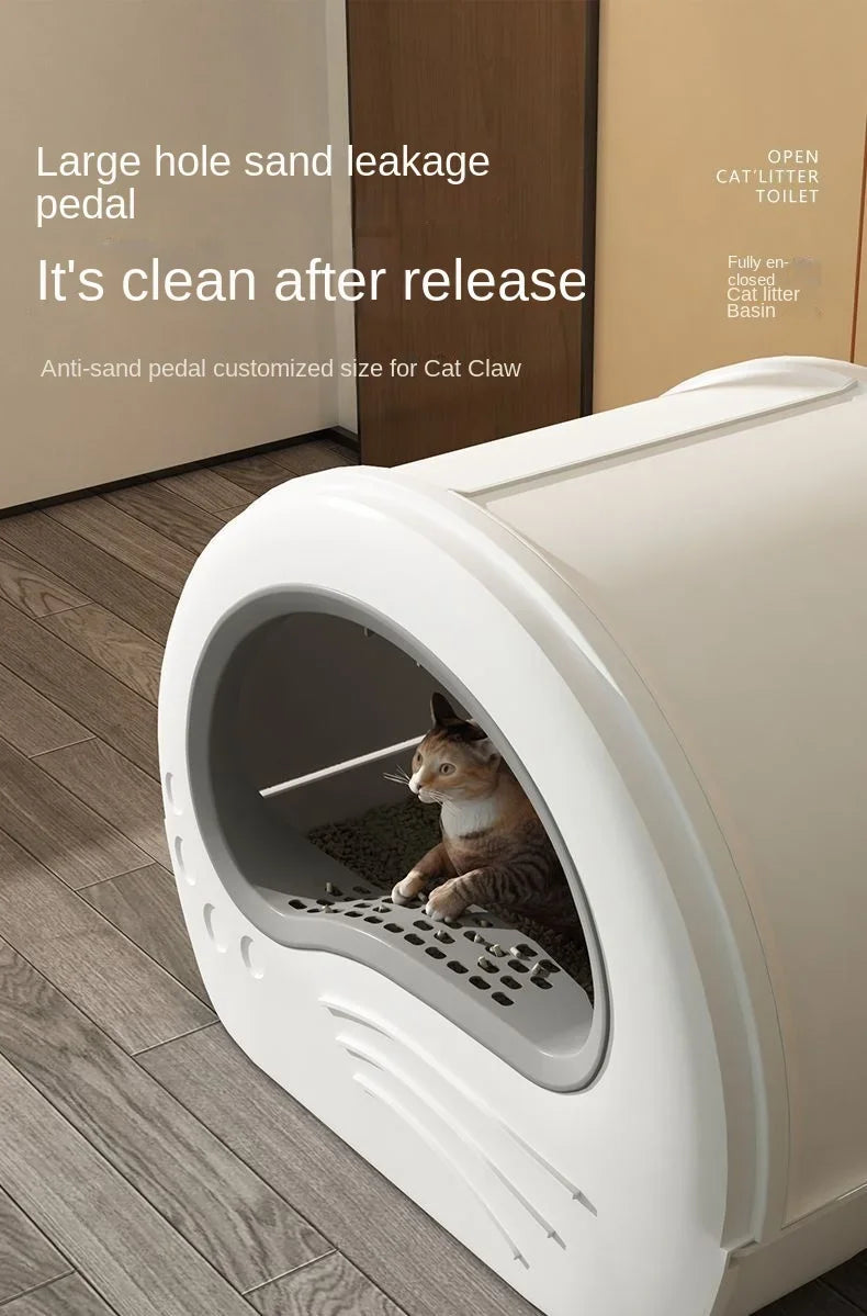 Cat Litter Box Fully Enclosed Drawer Type Cat Litter Box Anti-splash and Odor Isolation Cat Toilet Extra Large Cat Litter Box