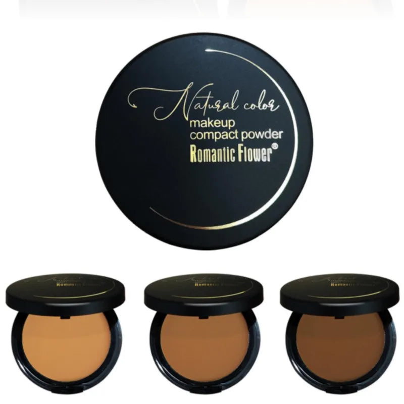 6-color Powder Dark Waterproof Full Coverage Cosmetic Cosmetics Powder Natural Powder Puff Powder Foundation